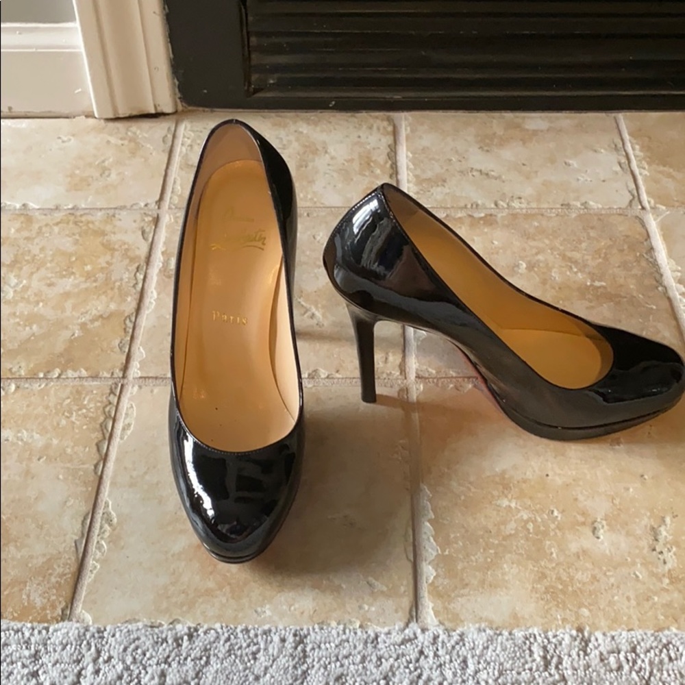 Christian Louboutin Black Patent Leather Platform Pumps